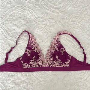 Elegant Lace Bralette in Purple and White